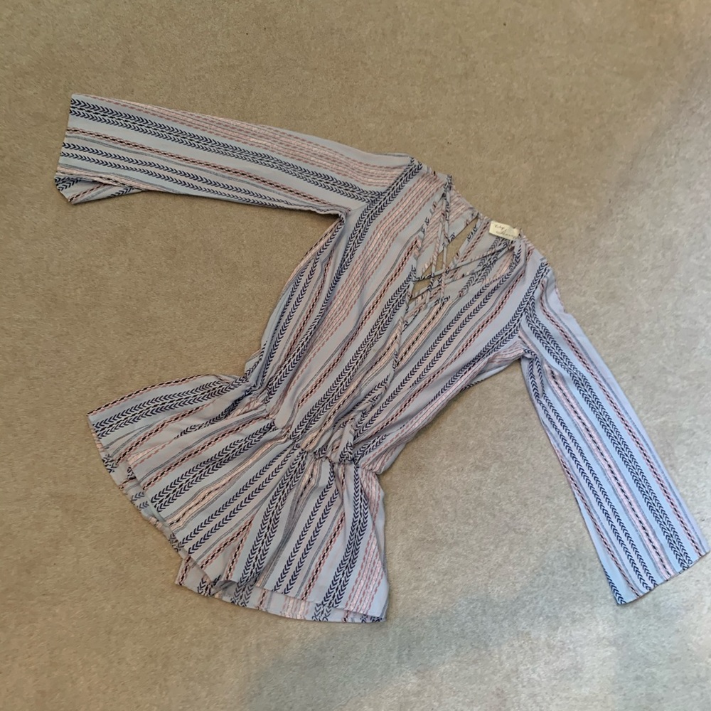 Blue/pink striped Romper